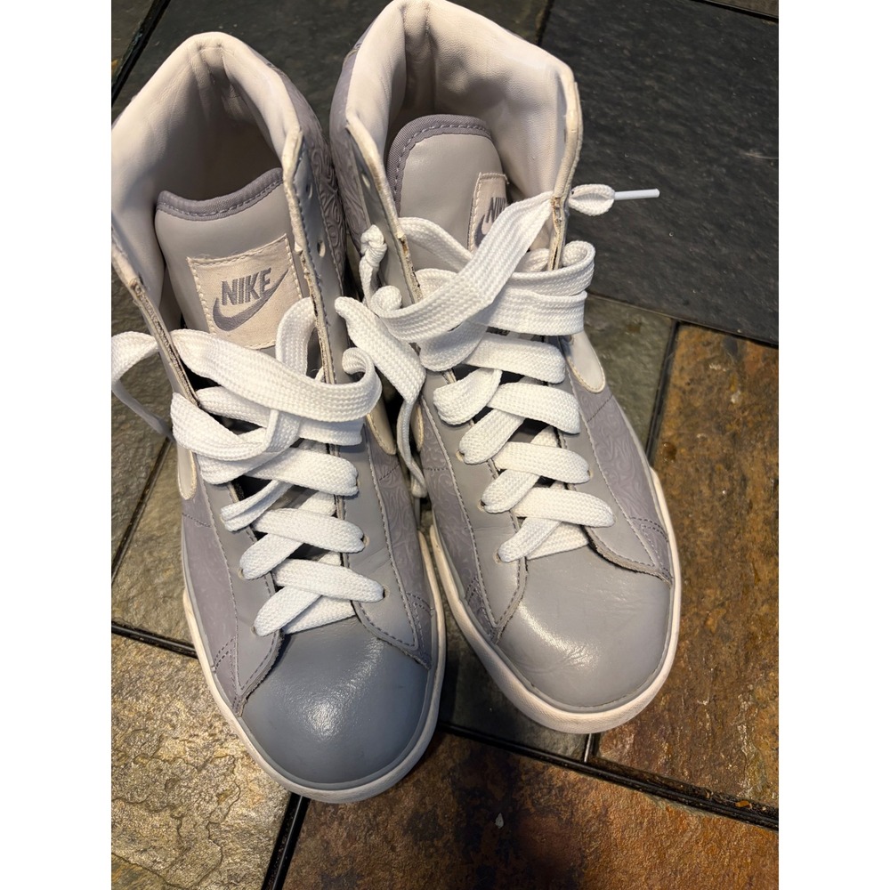 Nike Sweet Classic High Grey Embossed Paisley Sneakers 354697-013 Mens‎ 7